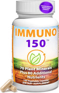 Immuno 150 - Complemento Alimenticio con 70 Minerales Vegetales y 13 Vitaminas Esenciales - 150 Cápsulas Vegetales