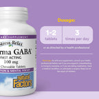 Natural Factors Pharma GABA - 60 Comprimidos Masticables (30 Dosis) - Complemento Alimenticio con GABA
