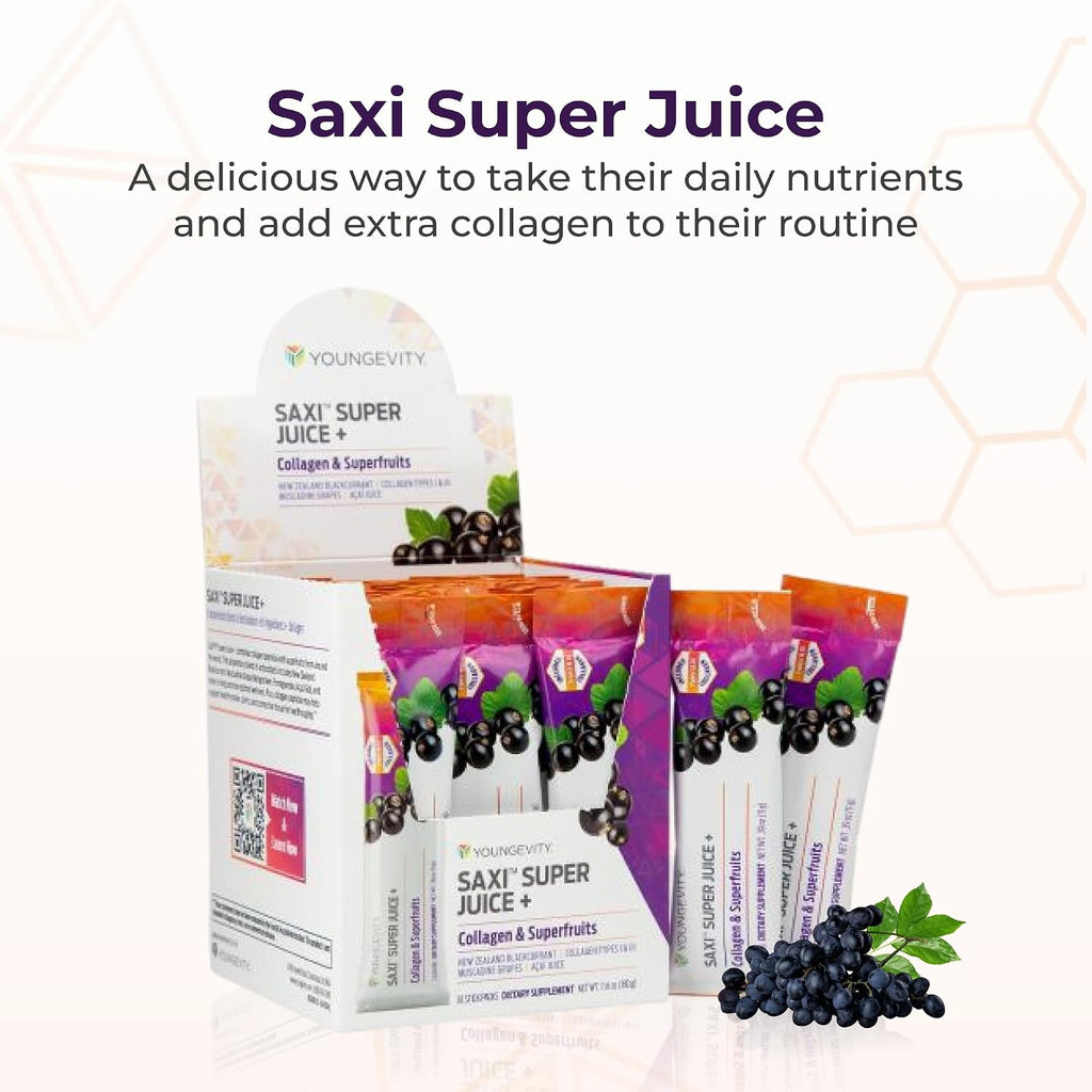 Youngevity SaXi Super Juice+ Colágeno y Superfrutas (Grosella negra de Nueva Zelanda)