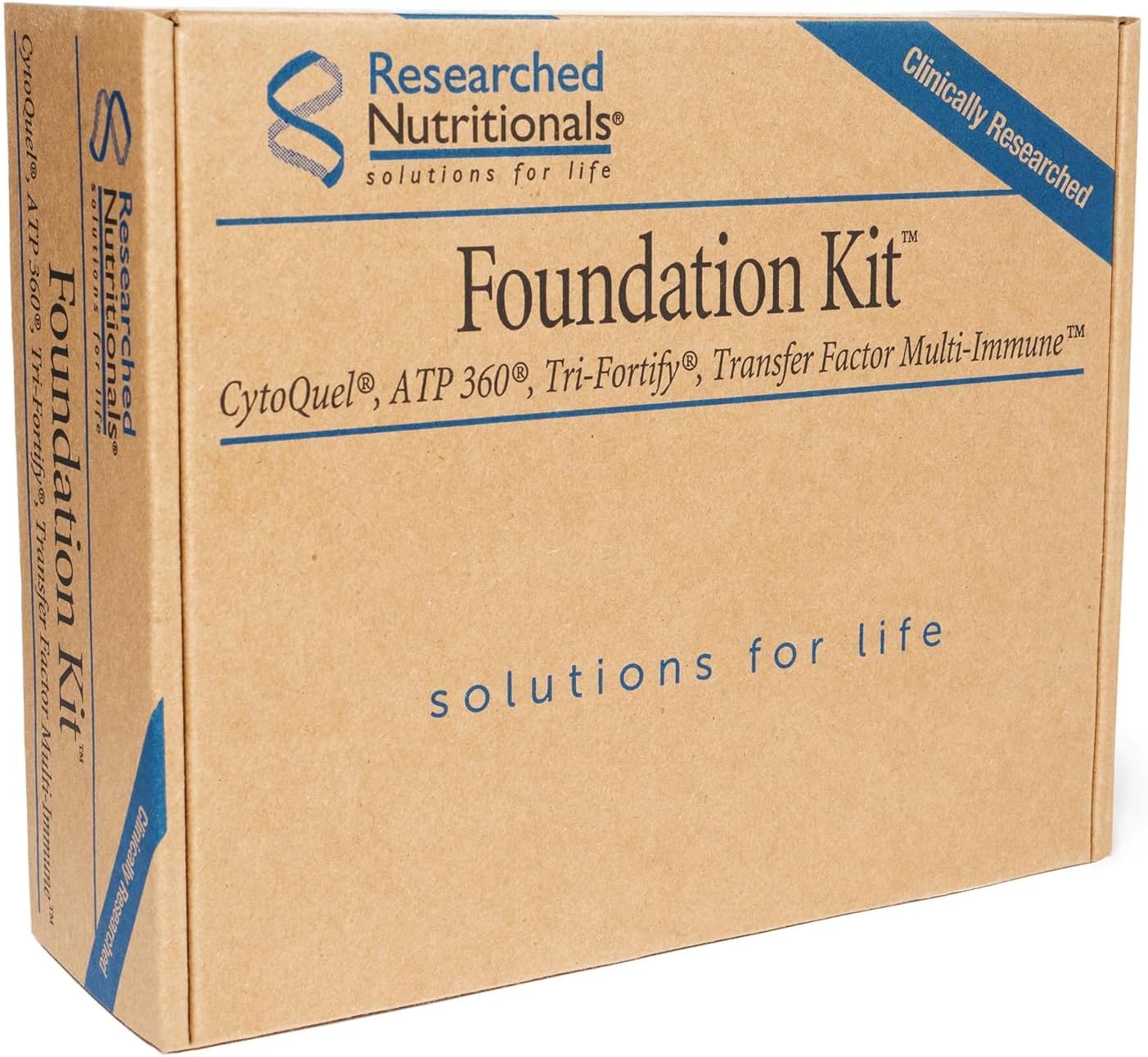 Foundation Kit de Researched Nutritionals - 4 Suplementos para Energía, Inmunidad y Desintoxicación