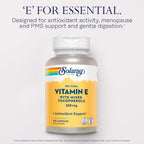 SOLARAY Vitamin E 400 IU (268 mg), Dry Form - Natural Source, Mixed Tocopherols - Antioxidant, Menopause & PMS Support - 100 Capsules