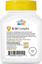 21st Century B 50 Complex, Comprimidos de Liberación Prolongada, 60 Comprimidos