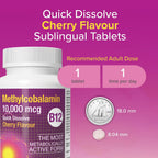 Natural Factors Methylcobalamin 10.000 mcg - Vitamina B12 metabólicamente activa - 30 comprimidos masticables