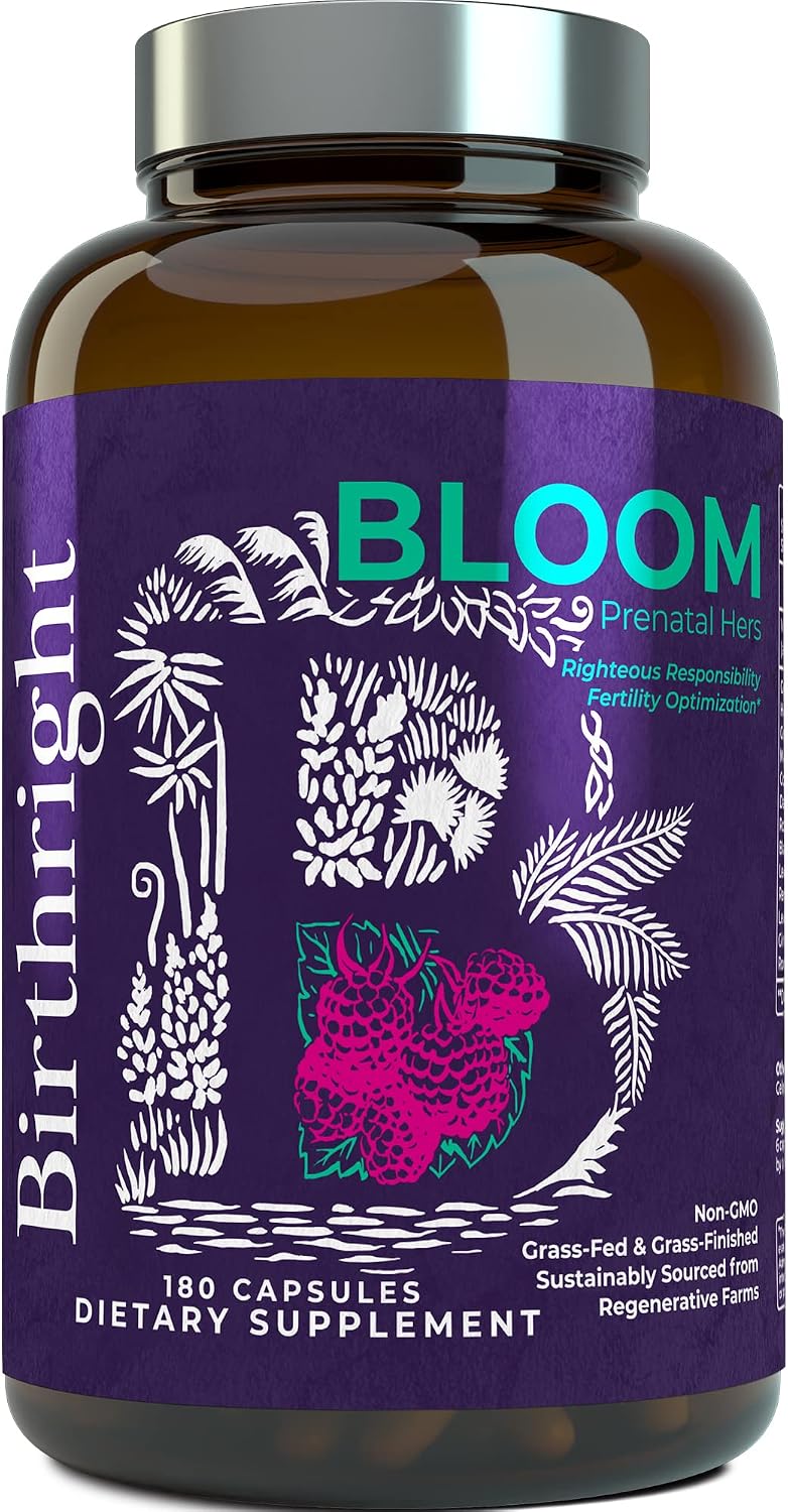 Birthright Bloom Suplemento Prenatal – Alimento Integral de Origen Animal con Hígado, Huevas, Médula Ósea y Colostro