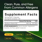 NatureBell Vitamina B2 (Riboflavina) 400mg - 240 Cápsulas - Complemento para Energía y Salud Celular