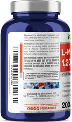 NusaPure L-Metionina 1200 mg | 200 Cápsulas | No GMO | Vegano