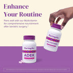 Barimelts ADEK - 60 comprimidos de disolución rápida (2 meses) - Vitaminas bariátricas para mujeres con vitamina A, D, E y K, sabor natural a fresa