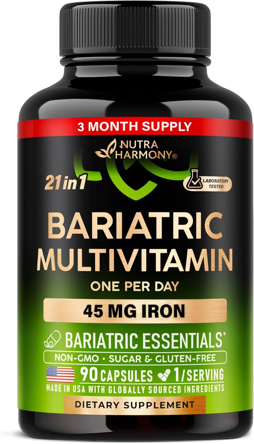 Multivitamínico Bariátrico con Hierro 45 mg - 21 Vitaminas Esenciales - Post Cirugía - 90 Cápsulas