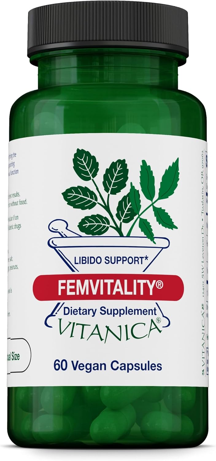 Vitanica FemVitality - Suplemento para la libido femenina, 60 cápsulas veganas