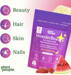 Plant People WonderBeauty Gominolas Rejuvenecedoras para Piel, Cabello y Uñas con Seta Tremella, Colágeno, Queratina y Biotina – Sabor Sandía, 10 Gominolas