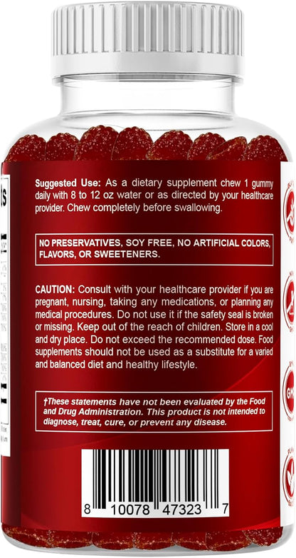 Vitamatic Complejo B Gummies con Vitamina C e Inositol - Sabor Fresa Natural - 60 Gominolas (2 Frascos) – Image 9
