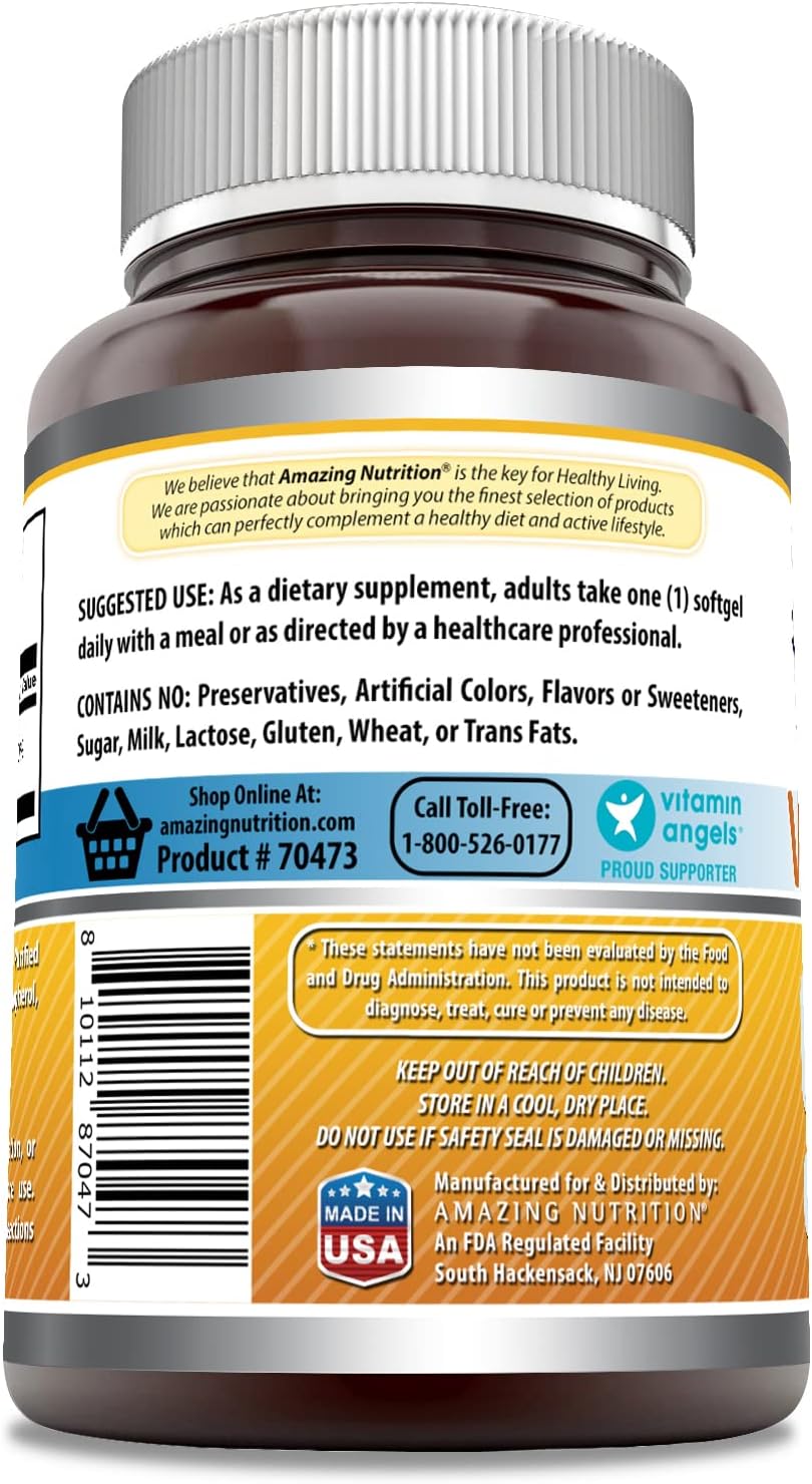 Amazing Formulas Vitamina D3 1000 IU - 480 Cápsulas Blandas