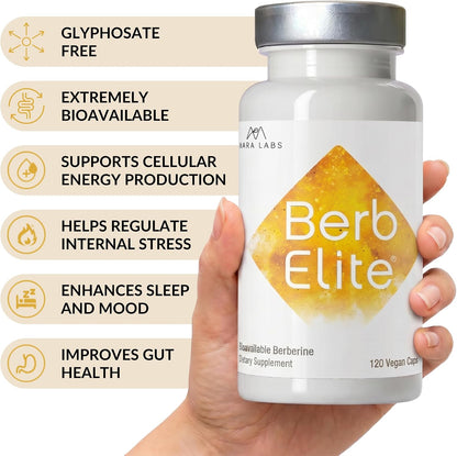 Mara Labs BerbElite | 350mg Berberina HCL con Complejo de Semillas de Brócoli | 120 Cápsulas Veganas