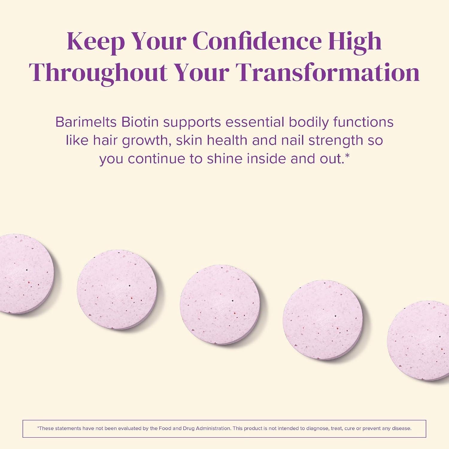 BariMelts Biotin 5000mcg - 90 Comprimidos de Disolución Rápida, Sabor Fresa Natural