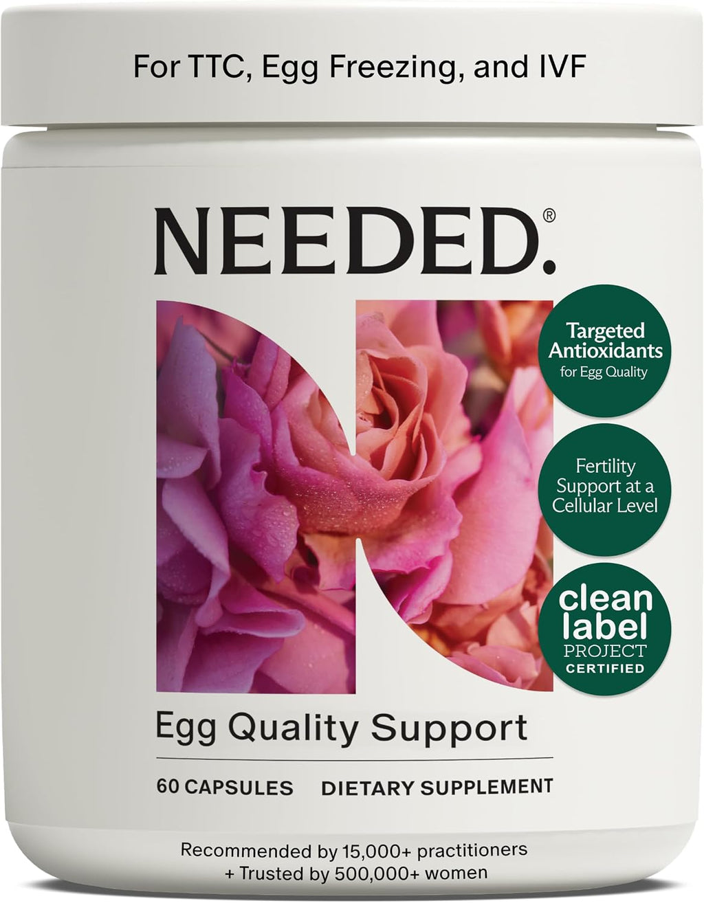 Needed. Egg Quality Support - Suplemento Antioxidante con Acetil L-Carnitina - 60 Cápsulas