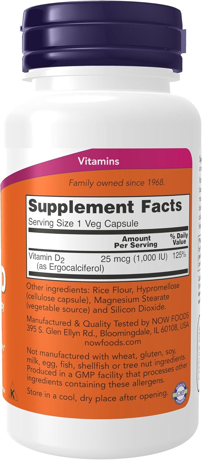 NOW Foods - Vegetarian Dry Vitamin D 1000 IU - 120 Veg Capsules