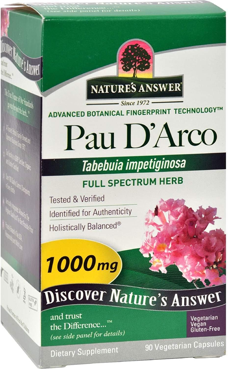 Nature's Answer Pau D'Arco 1000 mg, 90 Cápsulas Vegetarianas