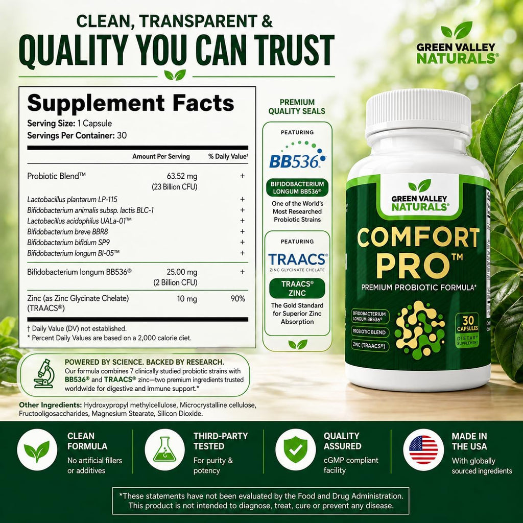 ComfortPro™ Probióticos Diarios para la Salud Digestiva con Zinc