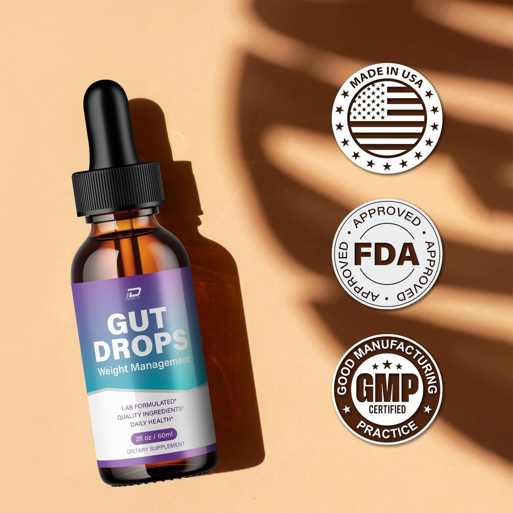 Gut Drops Healthy Formula – Suplemento Líquido Natural, Extra Fuerte, 1 Pack (1 Mes)