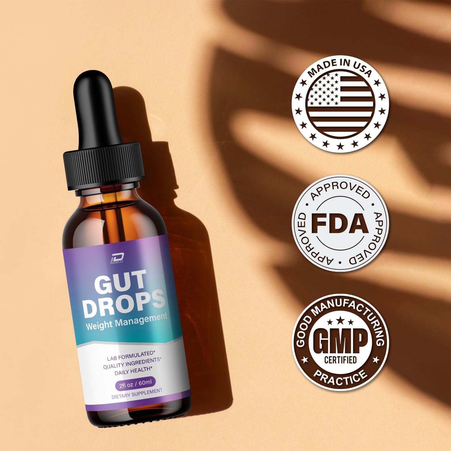 Gut Drops Healthy Formula – Suplemento Líquido Natural, Extra Fuerte, 1 Pack (1 Mes)