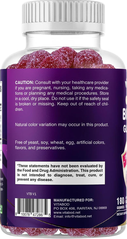 Vitabod Gominolas de Biotina 10,000 mcg – – La biotina contribuye al mantenimiento del cabello en condiciones – Image 8