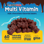 YUM-V'S - Multivitamínico infantil ositos de chocolate masticables - 60 unidades (paquete de 2)