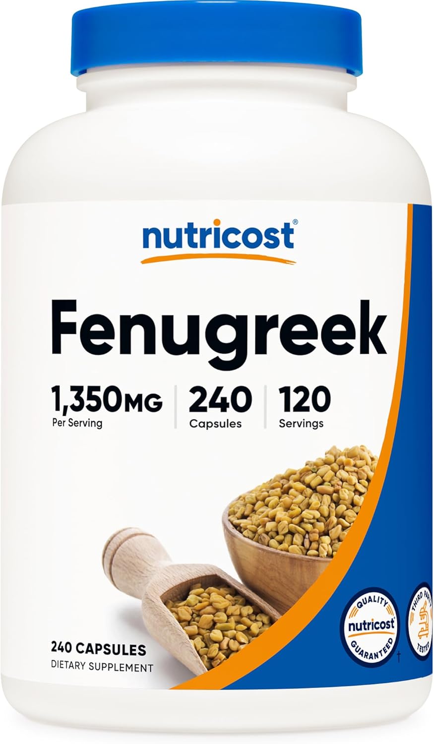 Nutricost Fenogreco Semilla 1350mg, 240 Cápsulas (2 Botes) - Sin Gluten, No GMO