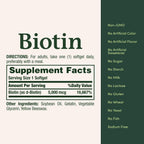 Nature's Bounty Biotin 5000 mcg – 72 Softgels for Hair, Skin & Nails