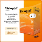 Vivioptal Multi, 90 Cápsulas Blandas (Suministro para 1 Año), Multivitamínico y Multimineral, Sin Gluten, Fórmula Alemana