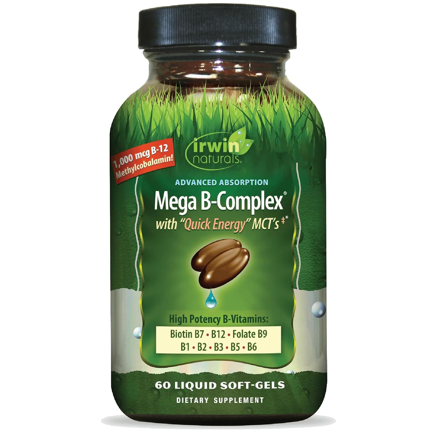Irwin Naturals Mega B-Complex - 60 Liquid Soft-Gels