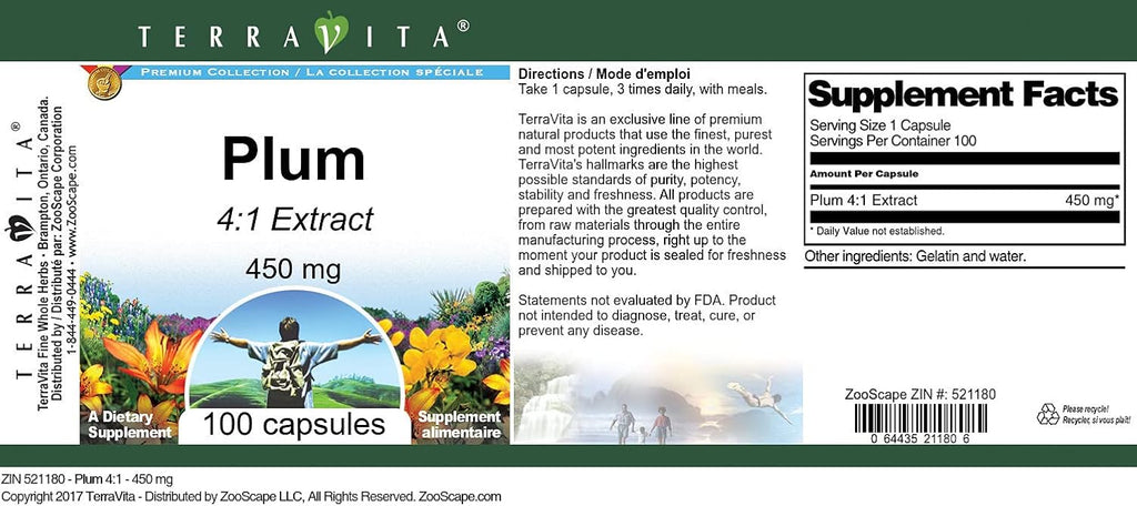 Plum 4:1 - 450 mg (100 Cápsulas)