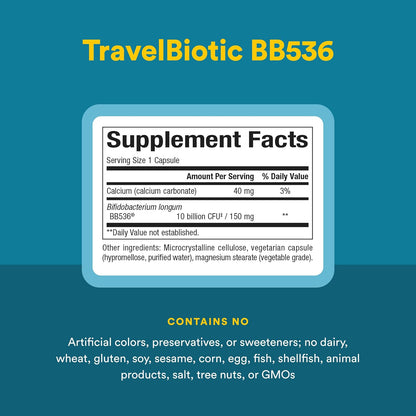 Natural Factors TravelBiotic - Probiótico Bifidobacterium longum 10 mil millones UFC - 60 cápsulas veganas – Image 4