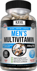 Kaya Naturals Multivitamínico para Hombres - Multivitamínico Prostático - Suplemento Diario de Multiminerales - 60 Cápsulas Veganas