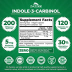 Zazzee Indol-3-Carbinol (I3C) – 200 mg por cápsula, 120 cápsulas veganas con BioPerine