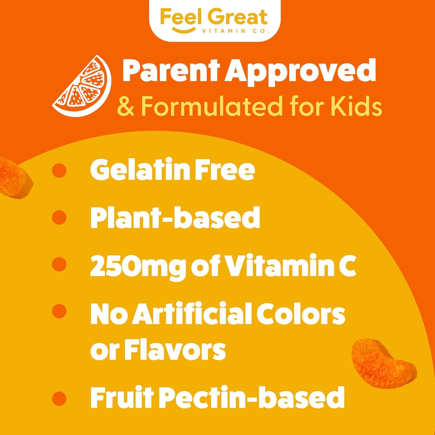 Feel Great Gummies de Vitamina C para Niños – 90 Gummies – 250 mg por ración