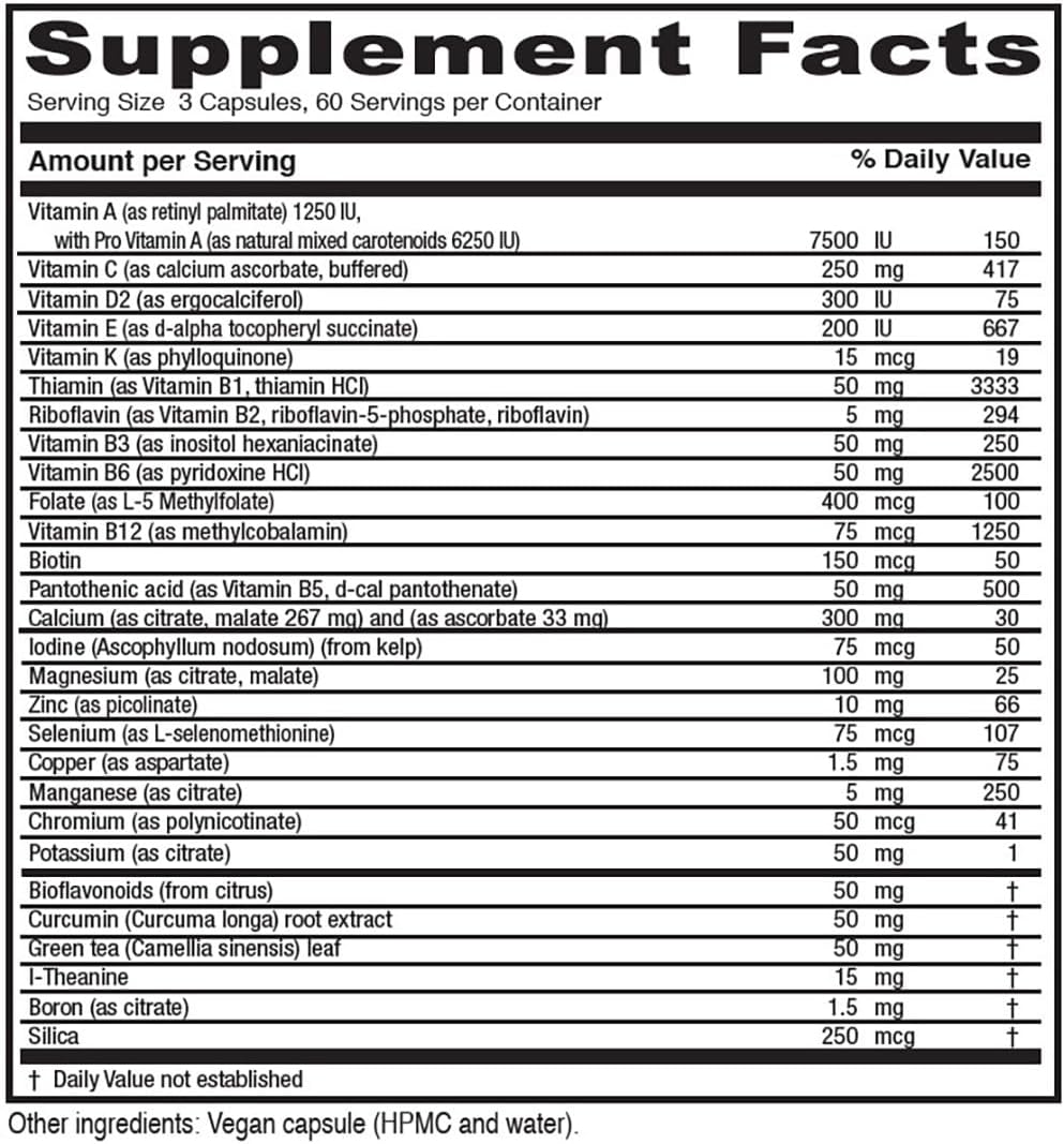 Vitanica - Mid-Life Symmetry Multivitamínico y Mineral de Alta Potencia para Mujeres 50-65, Vegano, 180 Cápsulas