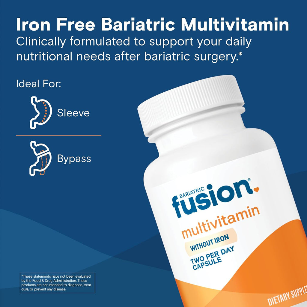 Bariatric Fusion Multivitamínico Bariátrico Sin Hierro – 60 Cápsulas (1 Mes)