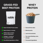 Noble Grass Fed Beef Protein Powder - Proteína de res con colágeno, calostro y órganos - Sabor Vainilla - 30 porciones