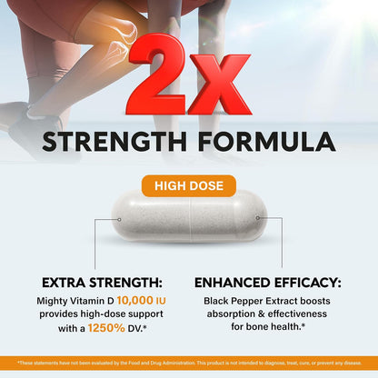 NUTRAHARMONY Vitamina D3 10000 UI y K2 MK-7 120 mcg con Magnesio, Zinc, Vitamina C y B12 - 120 Cápsulas – Image 6