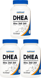Nutricost DHEA 50mg, 120 Cápsulas - Sin Gluten, Sin Soja, No GMO