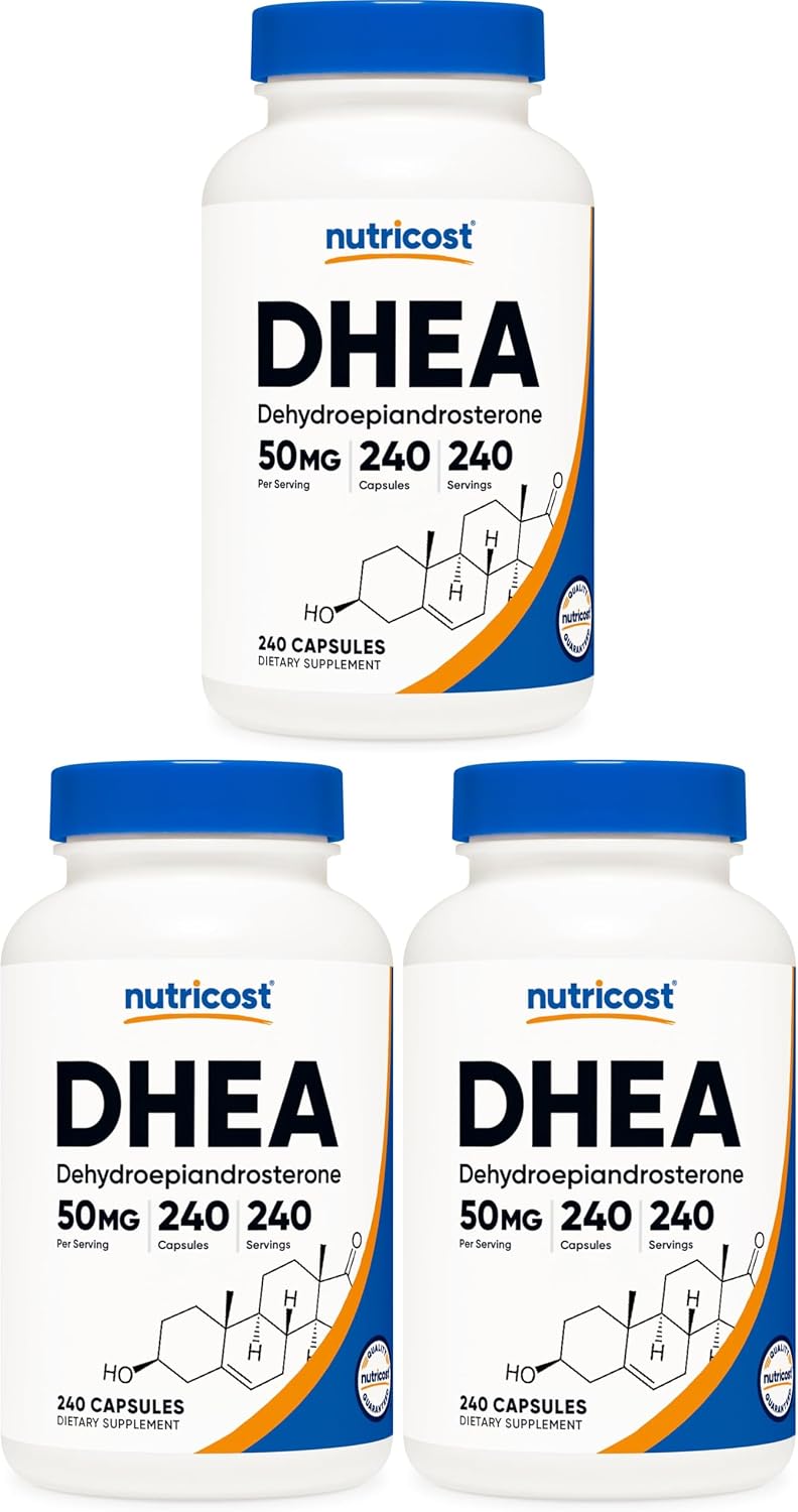 Nutricost DHEA 50mg, 120 Cápsulas - Sin Gluten, Sin Soja, No GMO