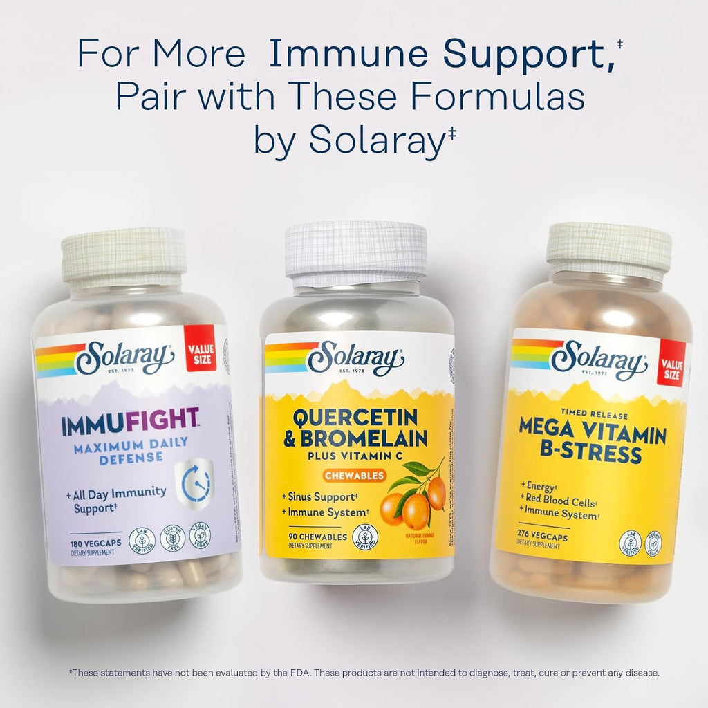 SOLARAY Quercetin con Bromelina y Vitamina C Comprimidos Masticables - 90 Comprimidos