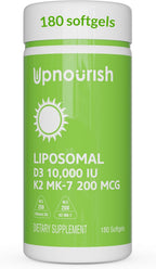 UpNourish Vitamina D3 Liposomal 5000 IU - 365 Cápsulas Blandas con Aceite de Coco Orgánico
