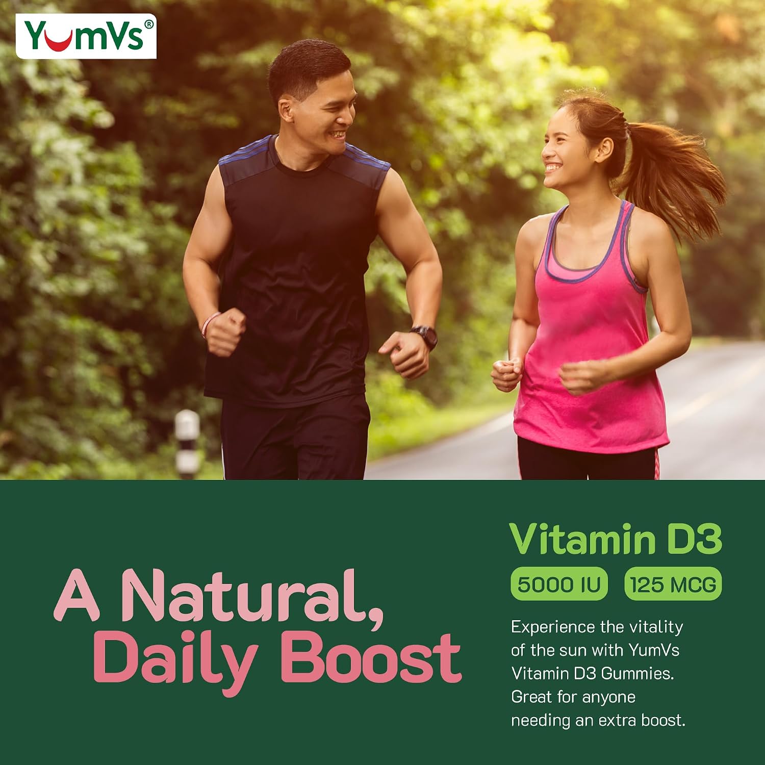 YUM-V'S Vitamina D3 Gummies 5000 IU – 60 Gominolas