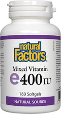 Natural Factors Mixed Vitamin E 400 IU, 180 Softgels