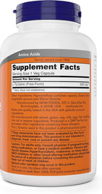 Now Foods L-Tirosina 500 mg, 300 Cápsulas - No OGM - Aminoácido Libre
