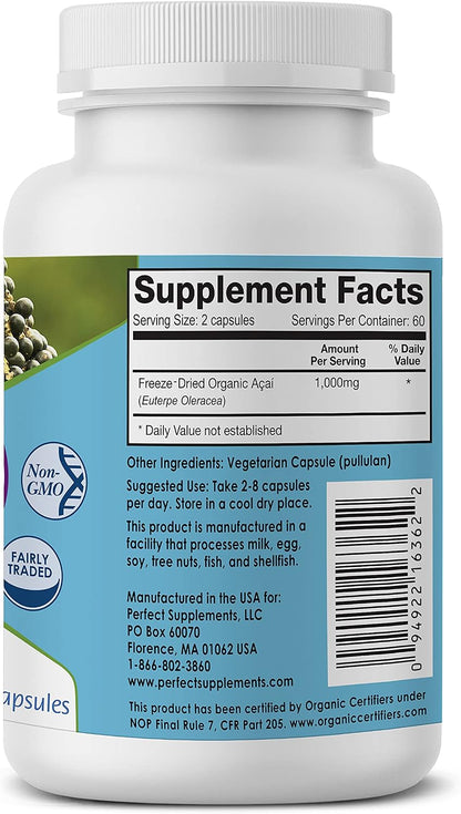 Perfect Acai - Suplemento de Acai Orgánico Liofilizado - 120 Cápsulas Vegetales – Image 2