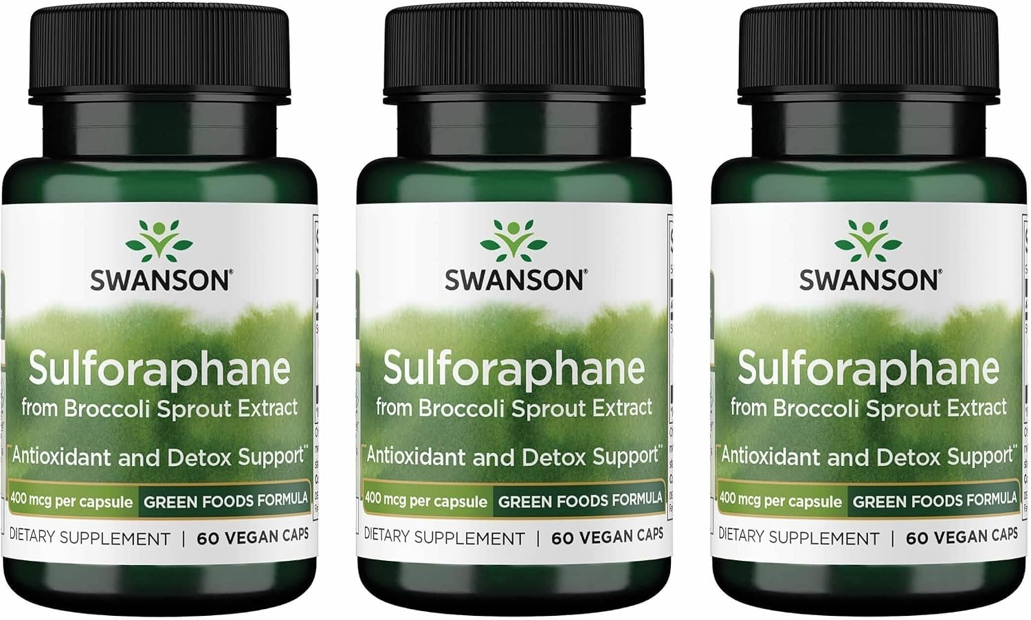 Extracto de Brotes de Brócoli con Sulforafano de Swanson - 60 Cápsulas Veganas, 400 mcg