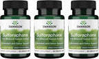 Swanson Sulforafano Extracto de Brotes de Brócoli - Estandarizado al 0,4% - 60 Cápsulas Veganas (Pack de 3)