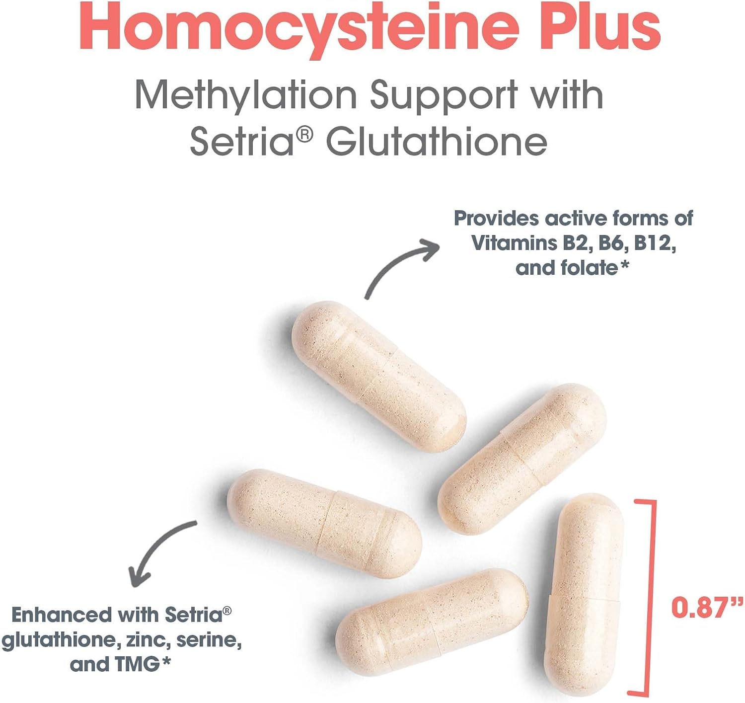ARG Homocysteine Plus - Complejo de Vitaminas B Metiladas con Glutatión, 90 Cápsulas